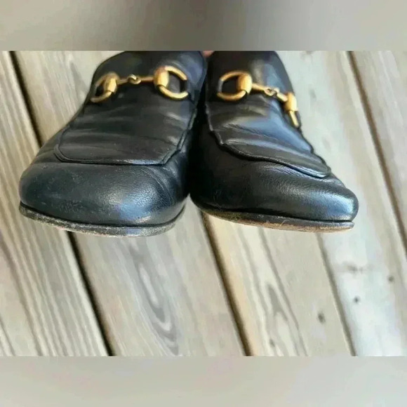 Authentic GUCCI Jordaan Women’s Black Leather Horsebit Loafer Sz 37 US 7 - Picture 6 of 13
